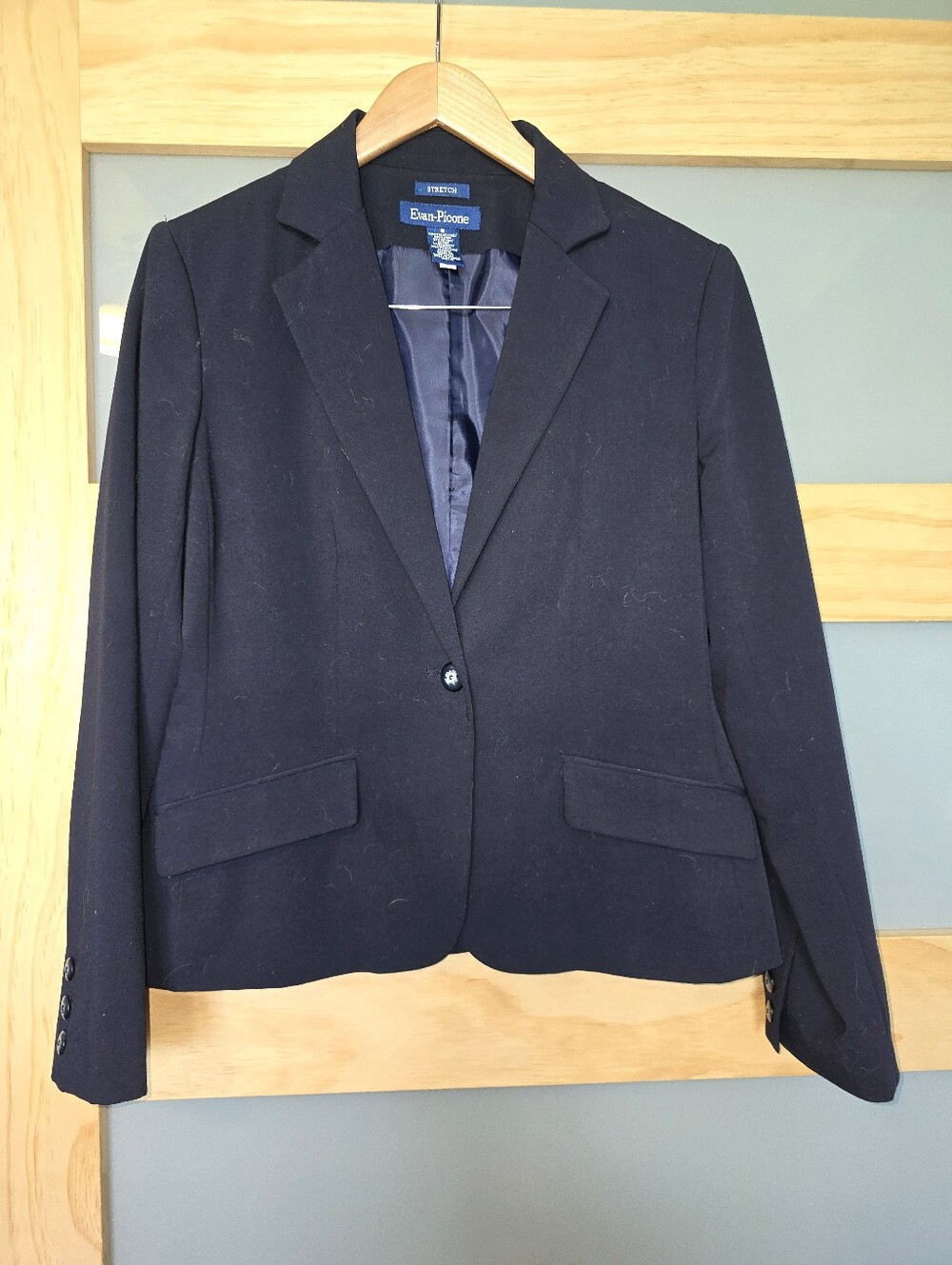 Evan Picone Black Single-Button Stretch Blazer